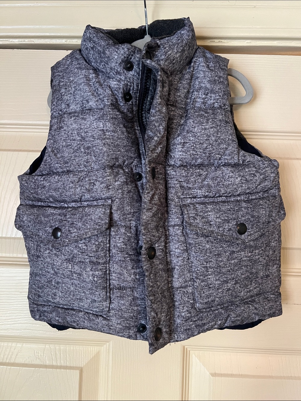 GAP Kids Heather Gray Quilted Puffer Vest